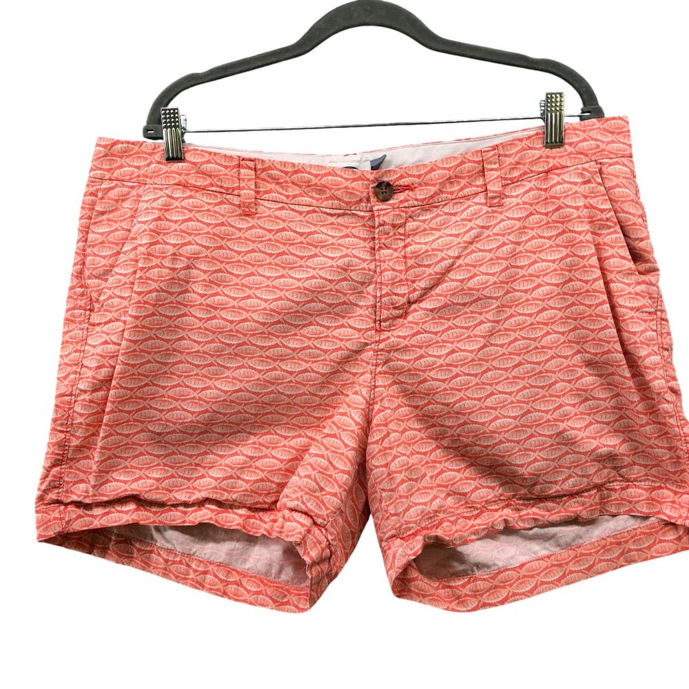 Old Navy Goldfish Printed‎ Chino Shorts Womens 16 Coral Pink Salmon Fish